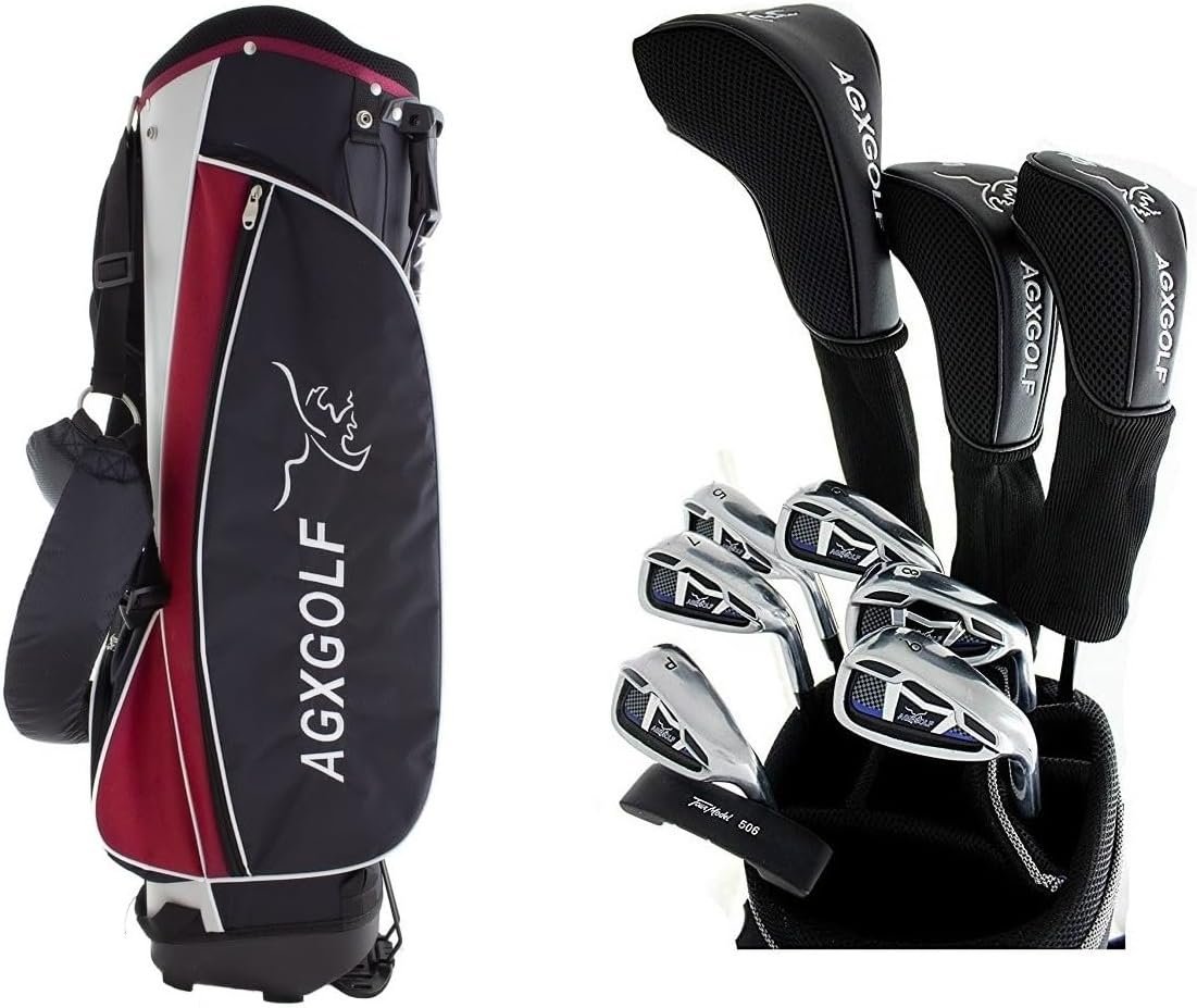 AGXGOLF Senior Mens XLT Graphite Edition Complete Golf Club Set w/Stand Bag, 460cc Driver, 3 Wood, Hybrid, 5-9 Irons, Wedge: Right Hand Cadet, Regular or Tall Lengths: Built in The USA!