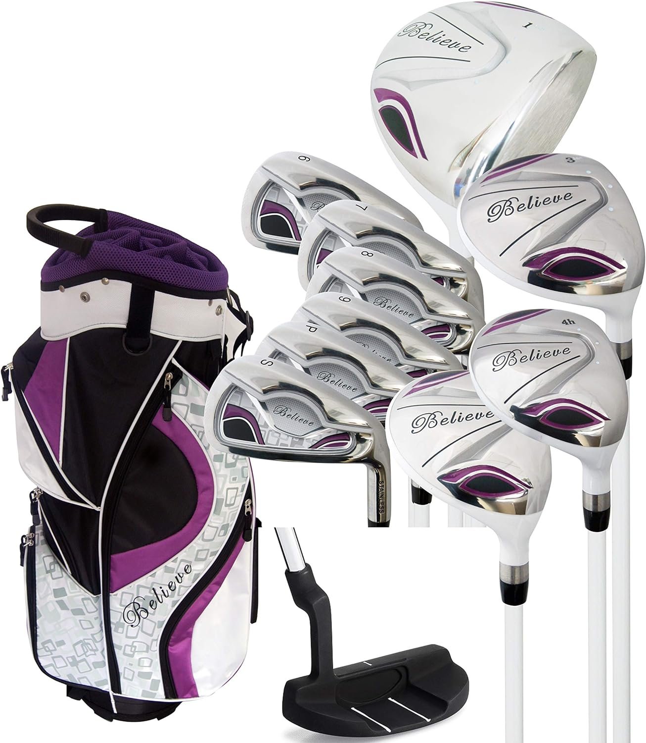 Believe Ladies Complete Golf Set - Purple - Right-Handed