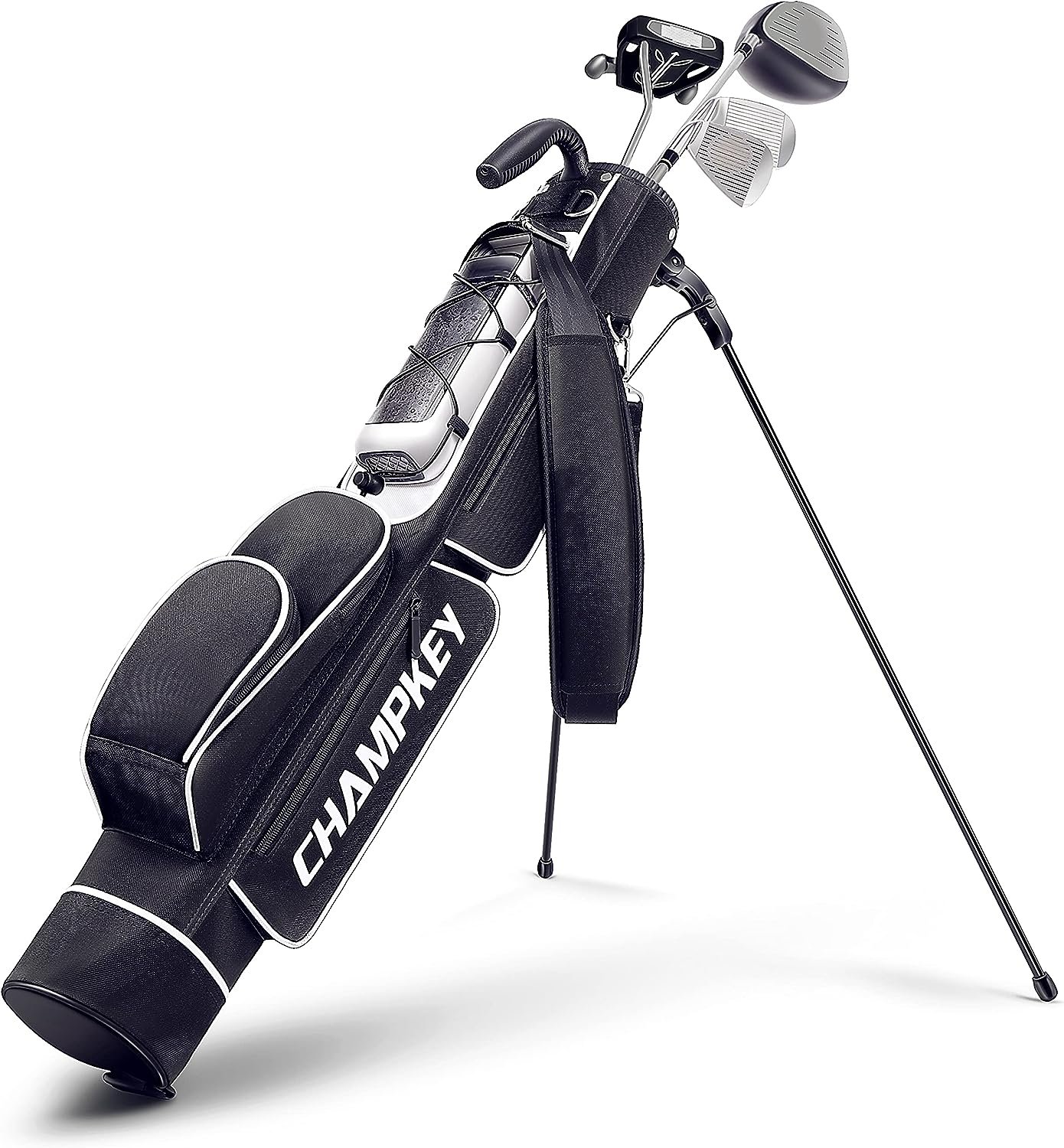 CHAMPKEY Lightweight Golf Stand Bag | Professional Pitch Golf Bag Ideal for The Driving Range, Par 3 and Executive Courses