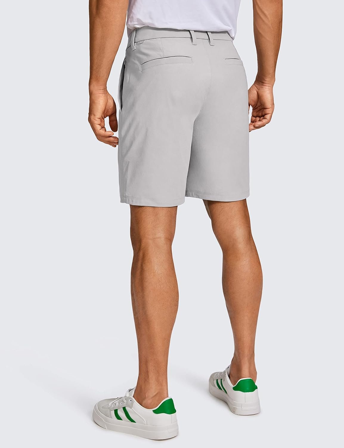 CRZ YOGA Mens All-Day Comfort Golf Shorts - 7/ 9 Stretch Lightweight Casual Work Flat Front Shorts with Pockets