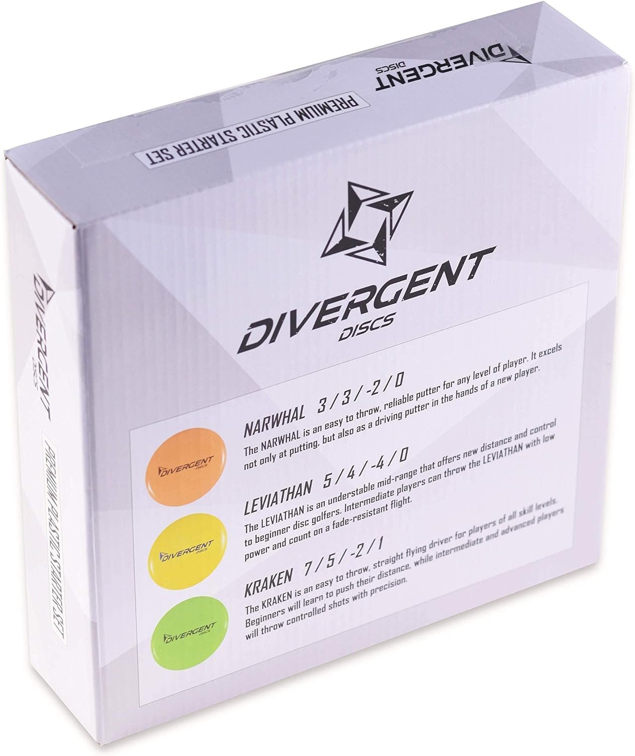 Divergent Discs 3-Disc Beginner Disc Golf Starter Set | Putter, Midrange, and Driver Disc | Max Grip Set for Beginners
