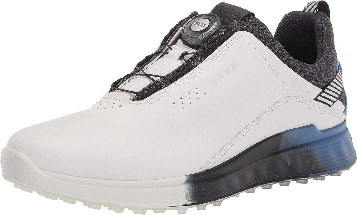 ECCO Mens 2022 Golf S-Three Spikeless Breathable Waterproof Leather Golf Shoes