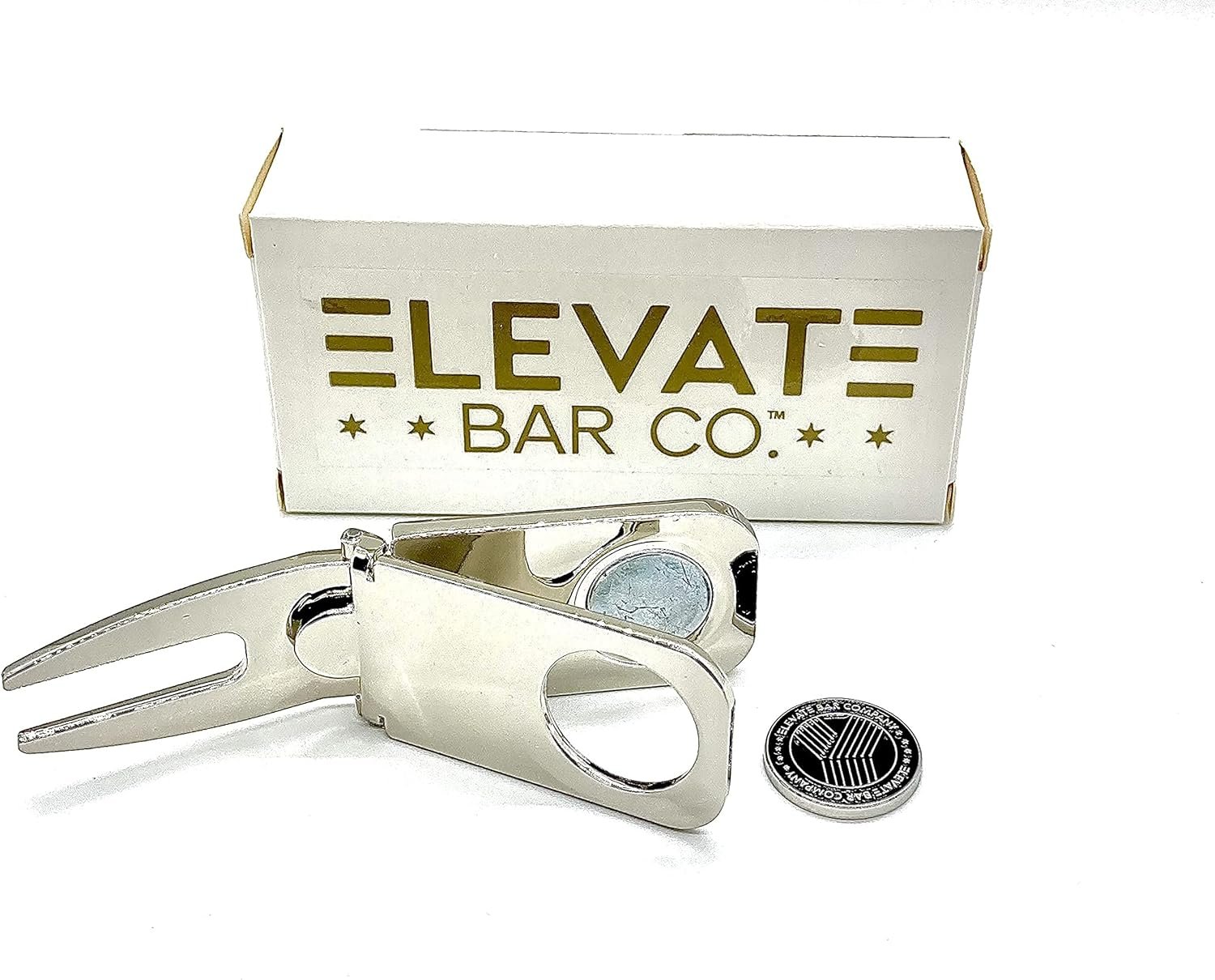 Elevate Bar Co. Multi-Use Magnetic Cigar Holder, Golf Divot  Marker Tool