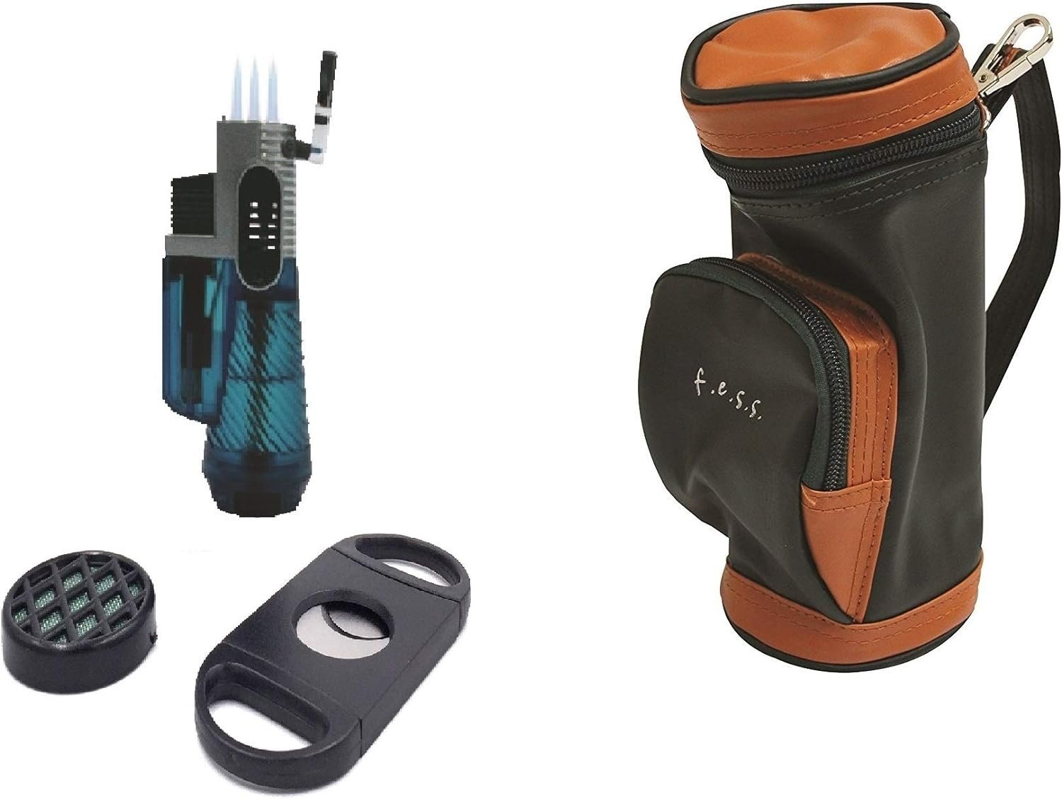 F.e.s.s. FESS Golf Gift Set Mini Golf Bag Humidor with Humidifier and Cutter