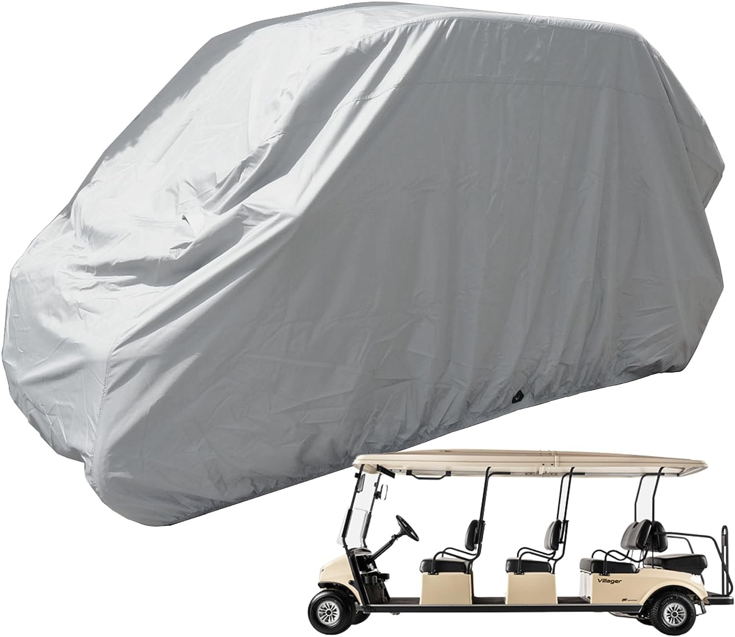Golf Cart 8 Seater Storage Cover (Grey or Taupe), Fits EZGO, Club car, Yamaha Model, Chrysler/Polaris GEM e6