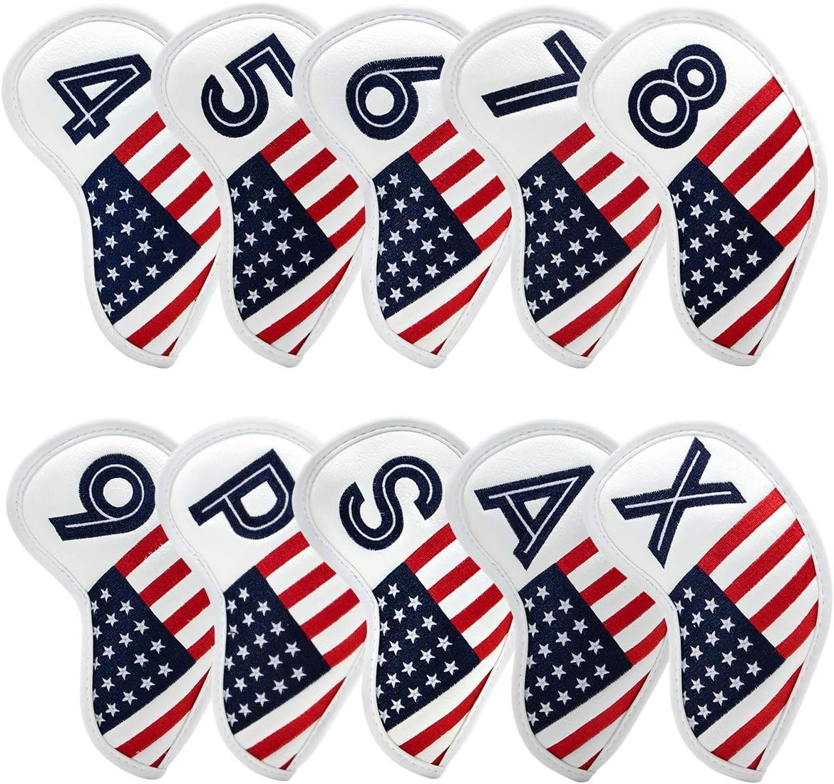 Golf Iron Head Covers Set Iron Headcover Wedge Cover Golf Iron Club Cover USA American Flag for PXG0311