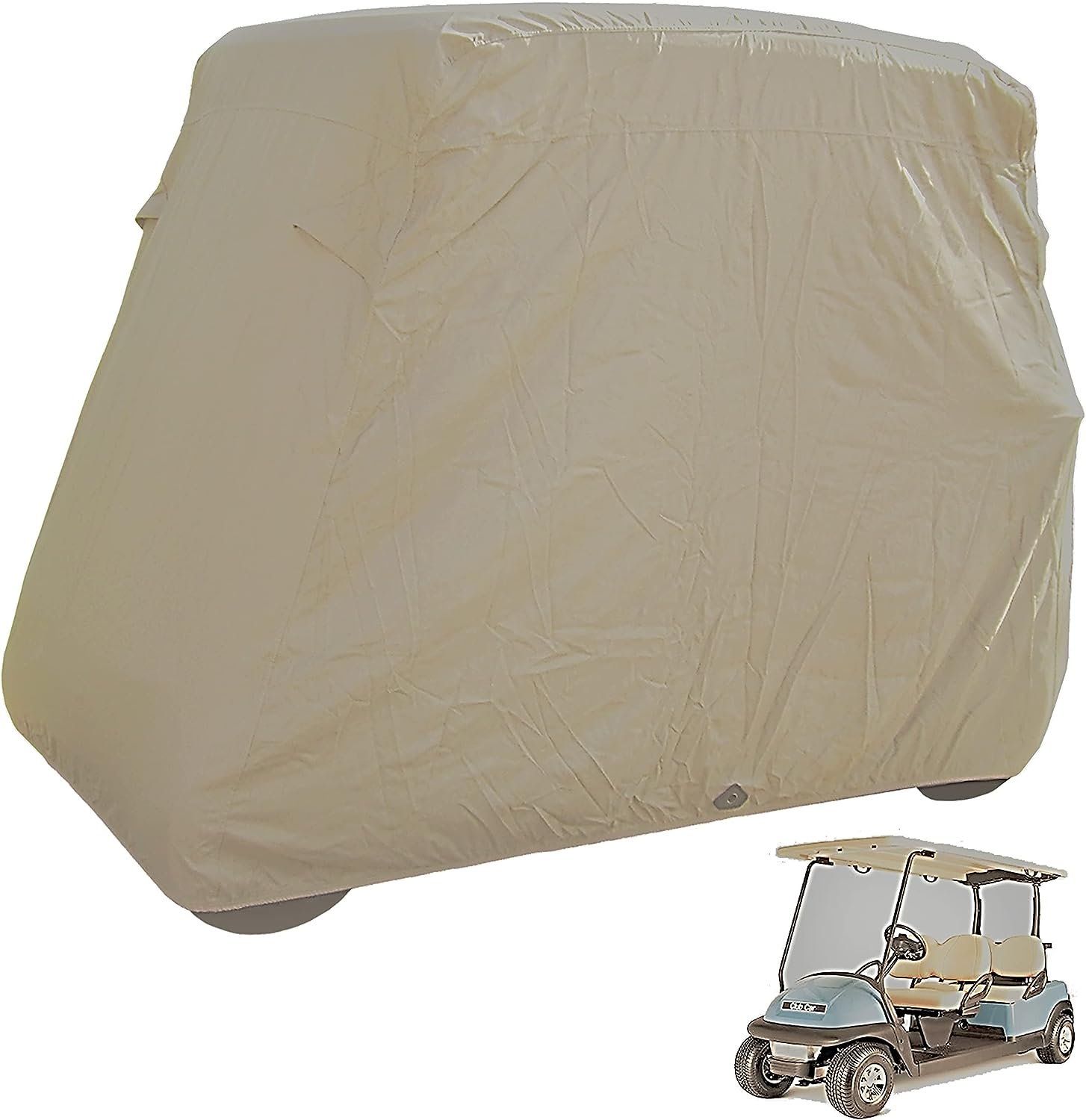Heavy Duty 4 Passenger Golf Cart Storage Cover Premium Protection for All Weather - Fits 80 Roofs for E Z GO, Club Car, Yamaha G Models, and GEM e2 (Grey, Taupe, or Green)
