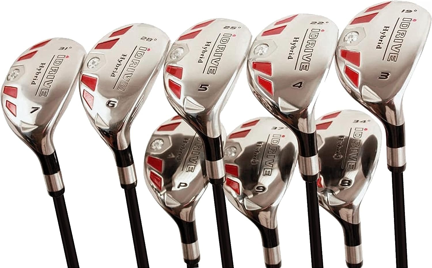 iDrive Hybrids Senior Men’s Golf All Complete Full Set, which Includes: #3, 4, 5, 6, 7, 8, 9, PW Senior Flex with Premium Arthritic Grip Right Handed Utility “A” Flex Clubs