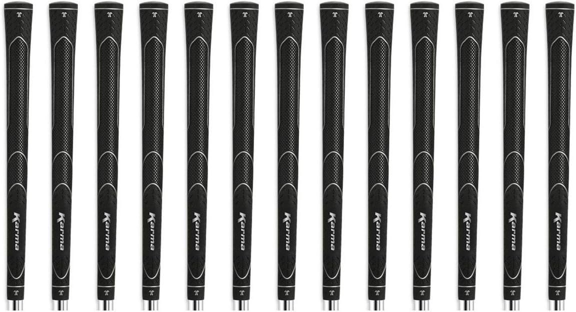 Karma Super Lite Golf Grips (13 Pack) | Swing the Golf Club Faster by Reducing Overall Weight | Standard, Midsize, Oversize, Black Lightweight Rubber Grips