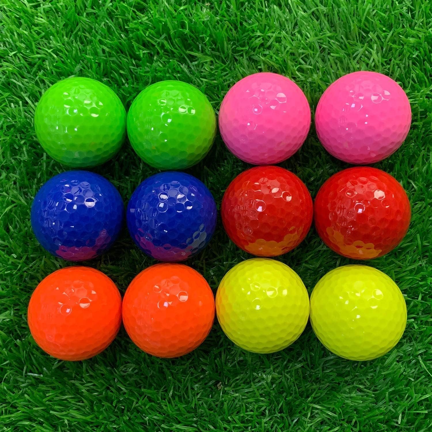 KOFULL Golf Balls - 1 Dozen Colored Miniature Golf Balls, Mini Golf Balls for Beginner Backyard Indoor Outdoor Trainning, Golf Gifts for Golfer