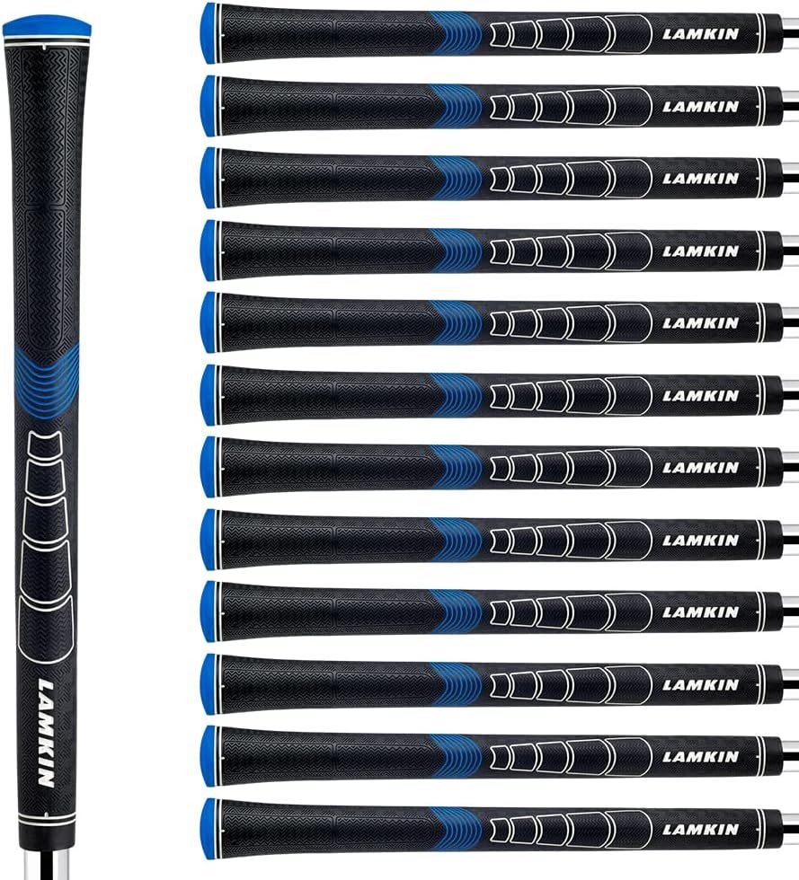 Lamkin Sonar + Golf Grips, Swinging Grips, with Lamkins Fingerprint and Genesis Technology, 13- Bundle Pack, Black/Blue