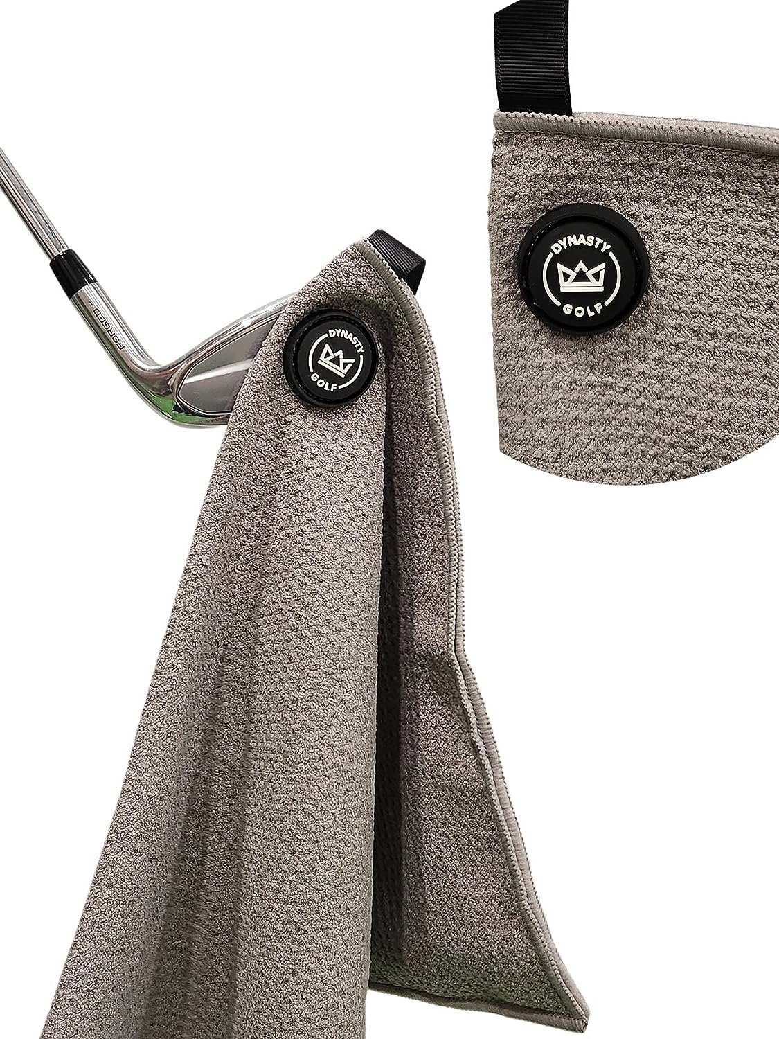 Magnetic Golf Towel for Golf Bags - Microfiber Golf Towels for Men  Women - Waffle Golf Bag Towel with Magnet (Gray)