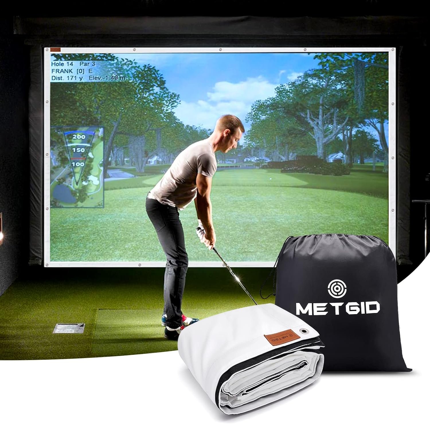 METGID Golf Simulator Impact Screen for Golf Training, Family Indoor Serie 118 x 79 inch