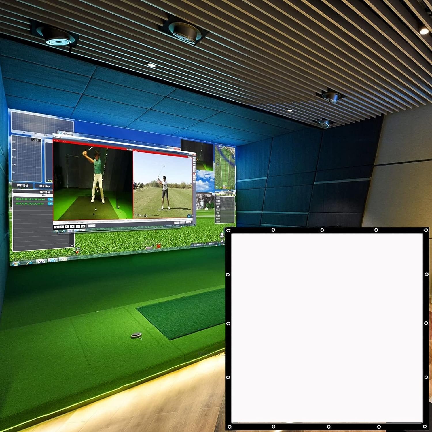 Obokidlyamor Indoor Golf Simulator Impact Screen;Golf Simulators Projection Screen for Golf Training; Indoor Golf Ball Impact Screen Display Projector
