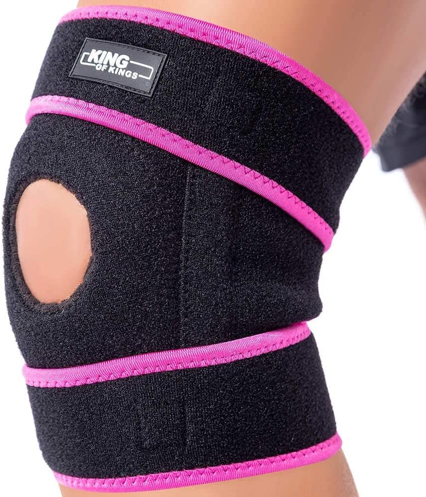 Patella Knee Brace for Arthritis Pain and Support with Side Stabilizers for Meniscus Tear, Women, Men, Acl, Running, Mcl, Tendonitis, Athletic, Lcl - Adjustable Neoprene Open Knee Sleeve -Purple
