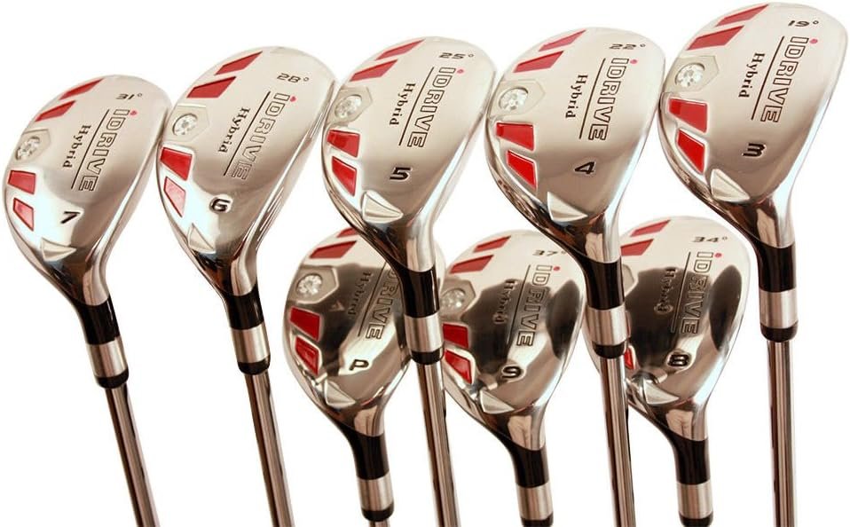 Petite Senior Womens Golf Clubs All Ladies iDrive Hybrids Full Set Includes: #3, 4, 5, 6, 7, 8, 9, PW. Lady L Flex Right Handed New Utility Clubs. (Petite - 410 to 53) 55+ Years Old