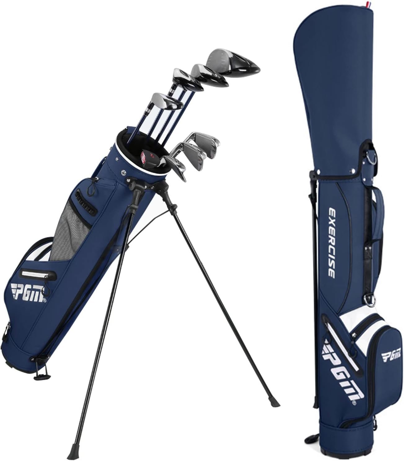 PGM Golf Sunday Stand Bags with Stands for Men Women,Easy to Carry  Durable Professional Pitch Golf Bag Ideal for The Driving Range,Par 3 and Executive Courses Travel Lightweight Waterproof Blue