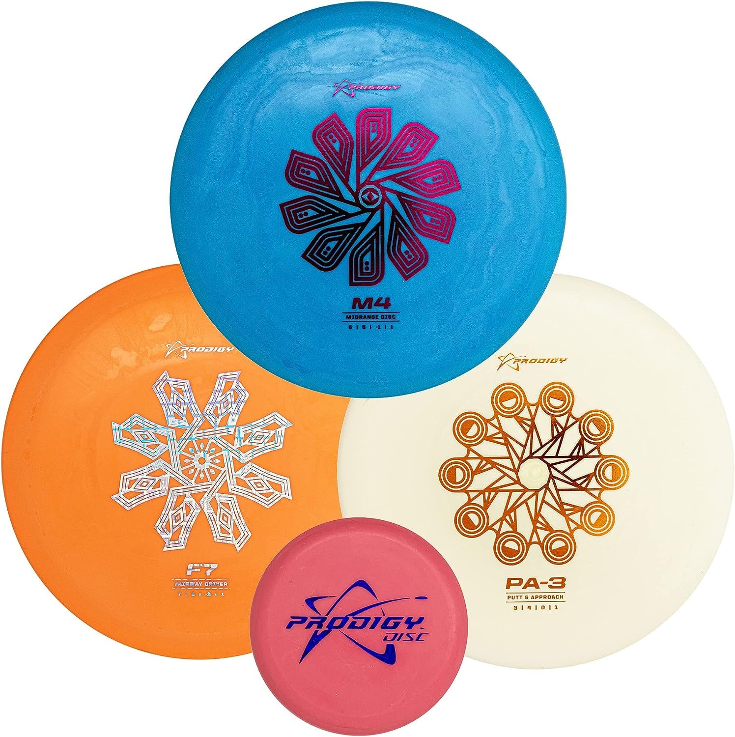 Prodigy Disc 200 Plastic Disc Golf Set | Beginner Frisbee Golf Discs Set | Set of 3 Discs | Includes Putter, Midrange, Fairway Driver, Distance Driver, Mini | Disc Golf Starter Set (Colors May Vary)