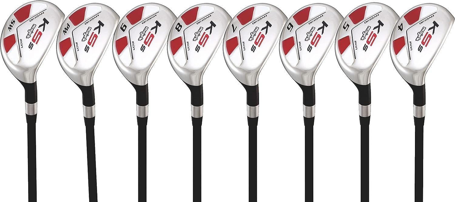 Senior Men’s Majek Golf All Hybrid Complete Full Set, which Includes: #4, 5, 6, 7, 8, 9, PW +SW Senior Flex Right Handed New Utility “A” Flex Club