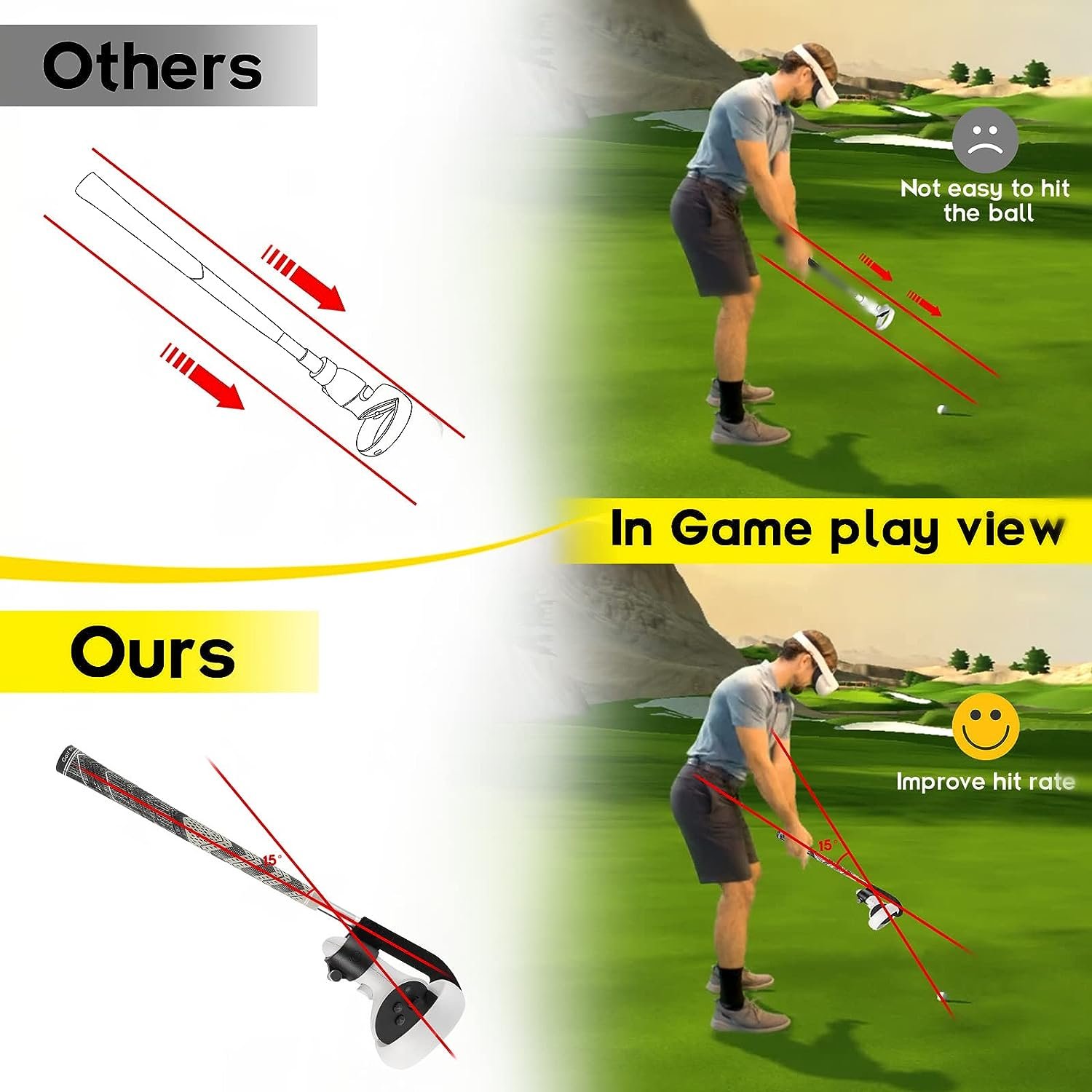 SUPERVR VR Golf Attachment Club for Oculus Quest 2 Accessories Golf+ (Right Controller)