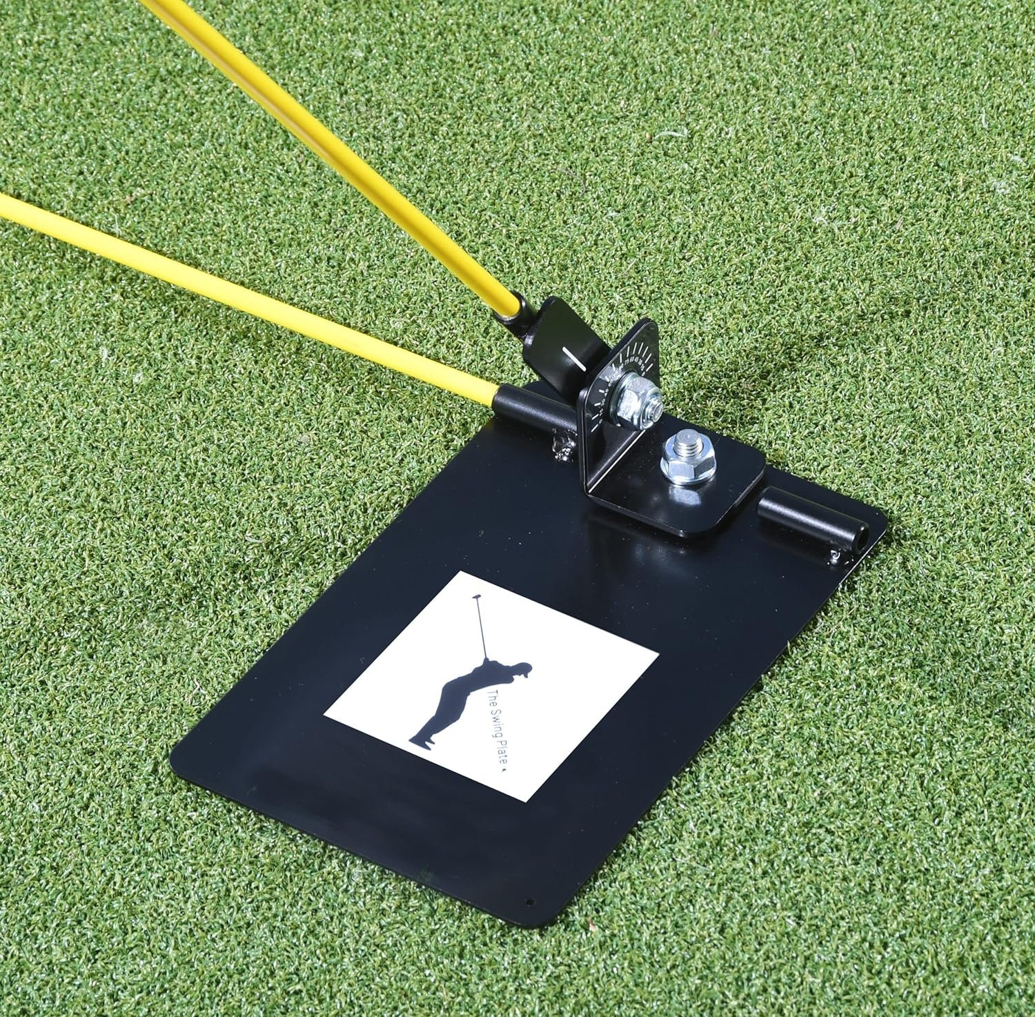 The Golf Swing Plate with 2 Alignment Sticks - Golf Swing Plane Training Aid - InTheHoleGolf