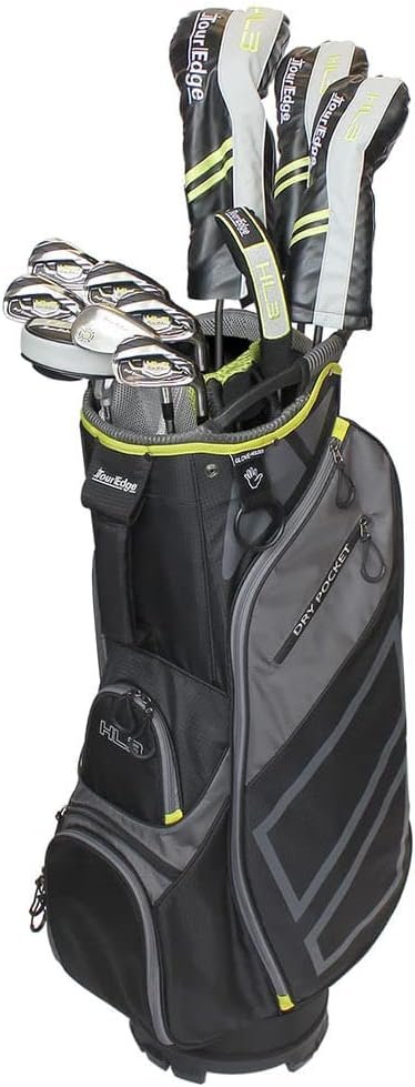 Tour Edge HL3 to-Go Mens Complete Golf Set Senior-Graphite-RH, Black/Grey/Green (HKSRGA10.B)