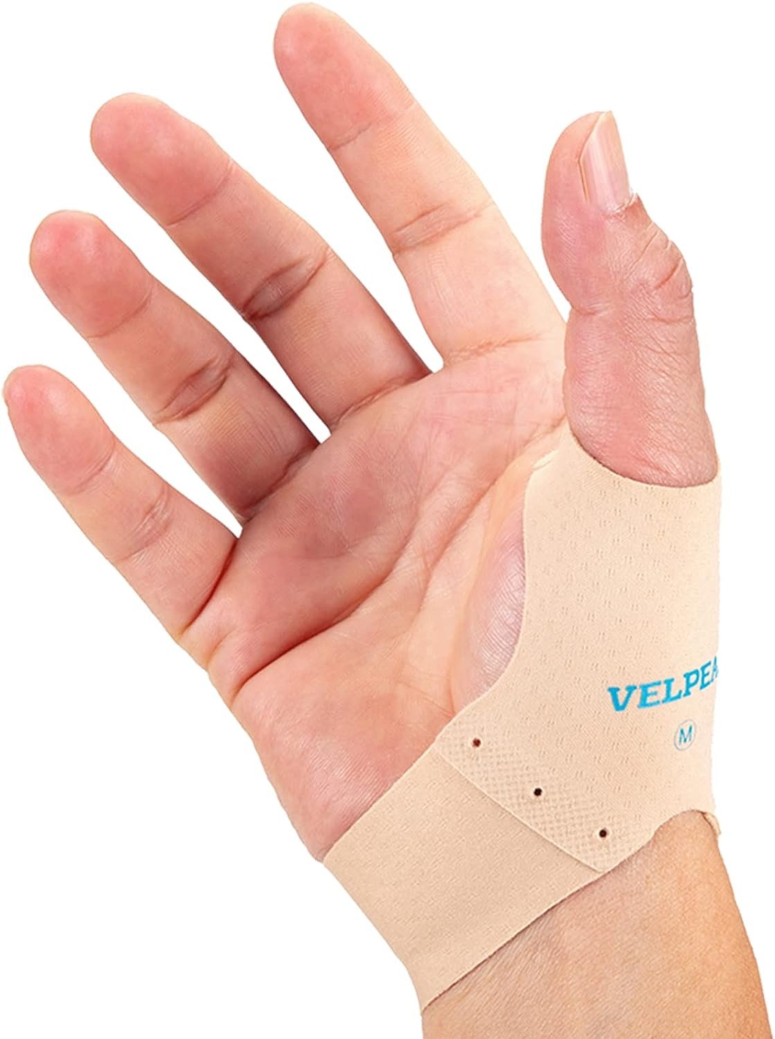 Velpeau Elastic Thumb Support Brace Layer (Pair) - Soft Thumb Compression Sleeve Protector for Relieving Pain, Arthritis, Joint Pain, Tendonitis, Sprains, Sports (Medium)