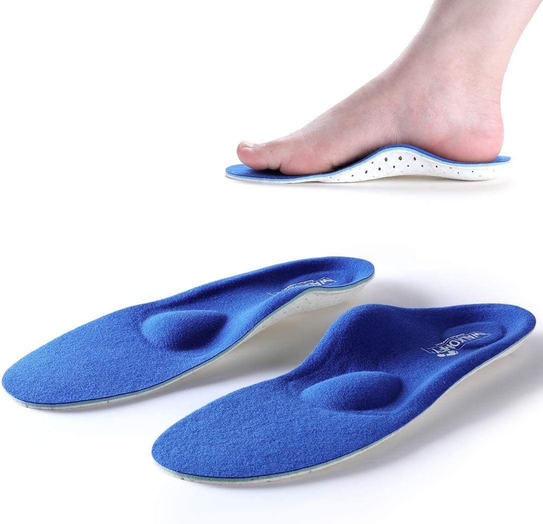 Walkomfy Full Length Orthotic Inserts Arch Support Insole, Insert for Flat Feet,Plantar Fasciitis,Feet Pain,Insoles for Men  Women (Mens 12-12 1/2 | Womens 14-14 1/2, 107F-blue)