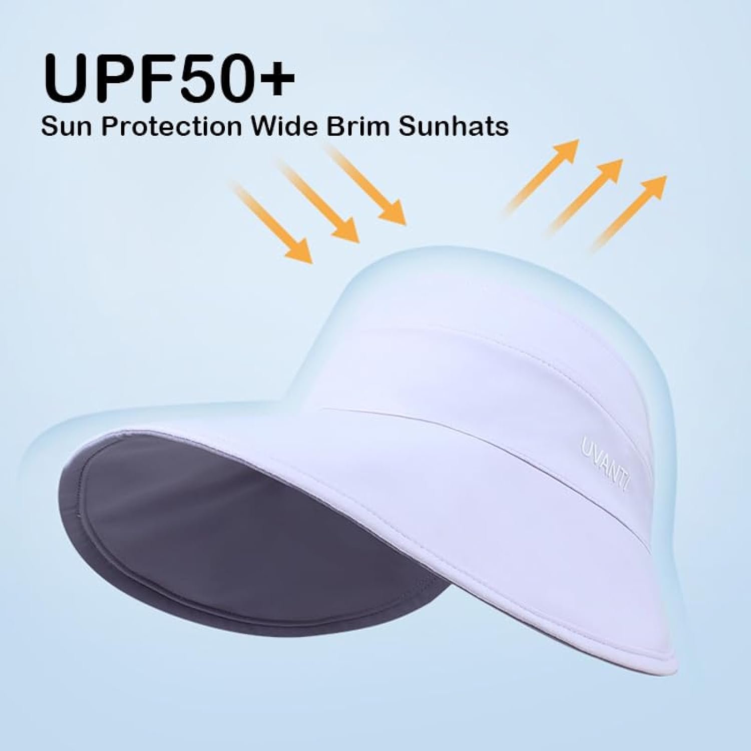 Women Reversible Visors Bucket Hat UV Sun Protection Wide Brim Summer Packable Beach Cap UPF50+ Foldable Sunhats
