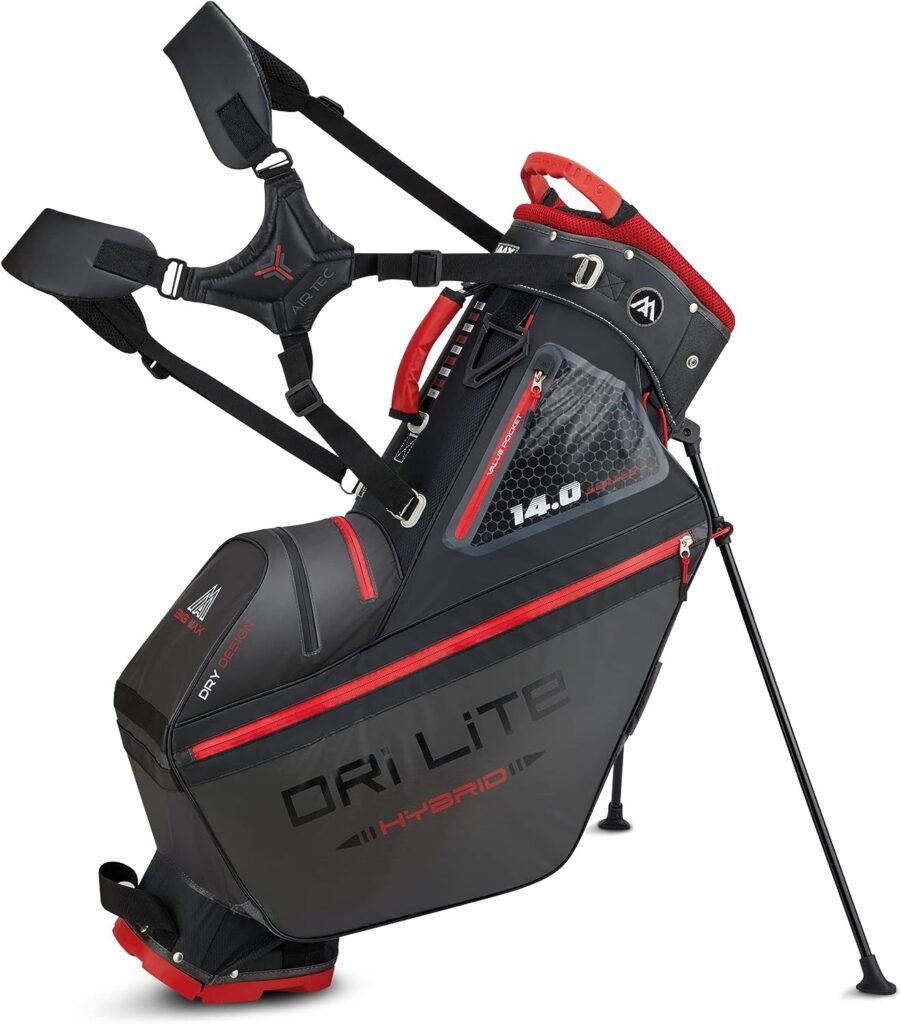 Big Max Dri Lite Hybrid Tour Stand Bag - Water-Repellent, Ultra-Lightweight  Push Cart-Compatible Golf Bag with 14-Way Divider Top with Ample Storage for Golf Accessories