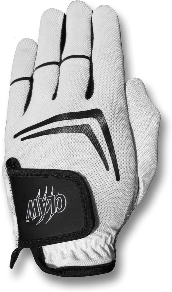 Caddy Daddy Claw Golf Gloves for Men | Mesh Gloves for Breathability | Flex-Mesh Design | Silicone-Web Coating for Max. Grip | Left  Right Hand | 100% Machine-Washable | Black, White, Grey